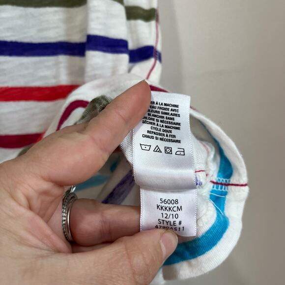 Aeropostale Striped Scoop Neck Tee L Y2K Retro Colors Soft Stretch Casual Top - Picture 4 of 7